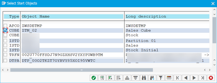 SAP BW Select object to convert