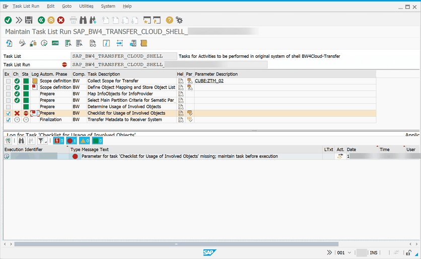 SAP BW Execute mapping definition