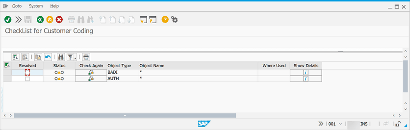 SAP BW Check for customer coding