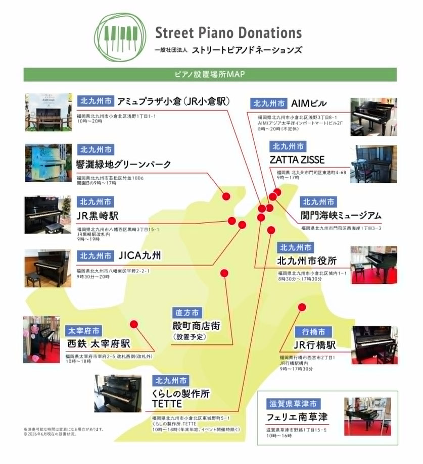 ストリートピアノ設置場所