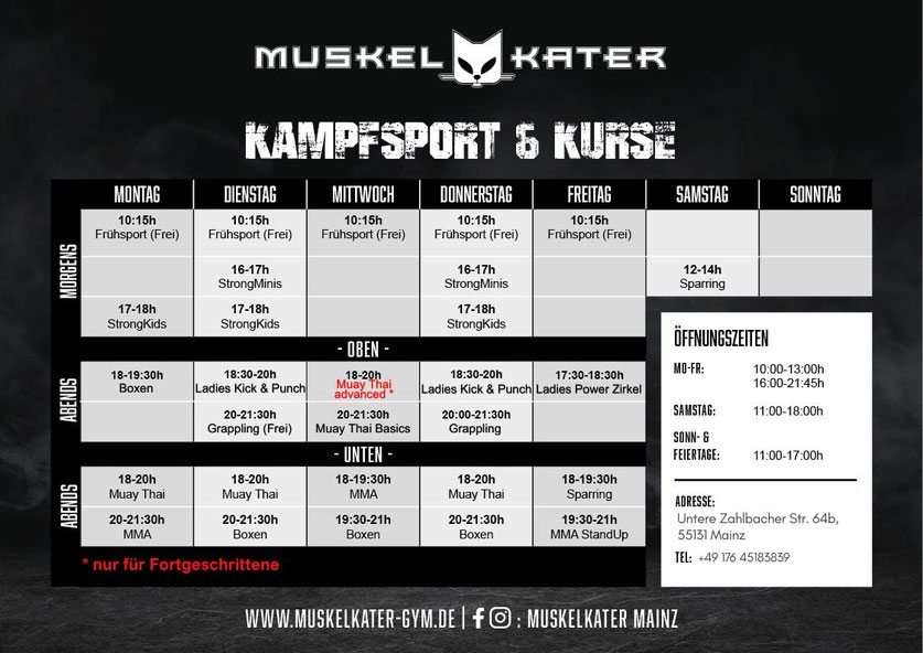 kursplan muskelkater mainz