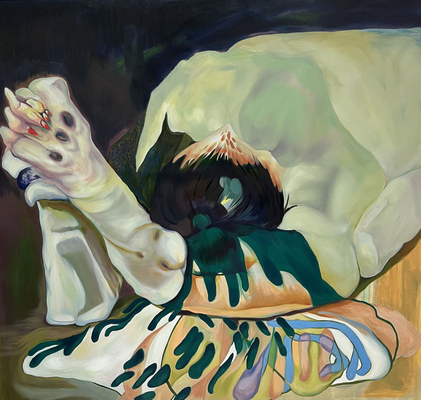 Das Gebet, 2024, Öl auf Leinwand, 91 x 212 cm