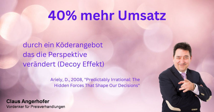 Studie von Ariely belegt - Köderangebote verzerren die Wahrnehmung und haben starken Einfluß auf die Entscheidung