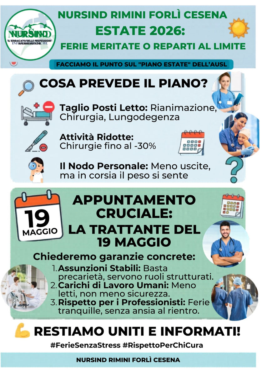 NurSind Romagna: trattante del 19 maggio 2026 - Restiamo uniti!
