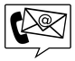 Symbol of telephone and envelop