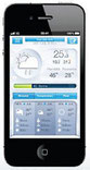 Smartphone affichant la météo