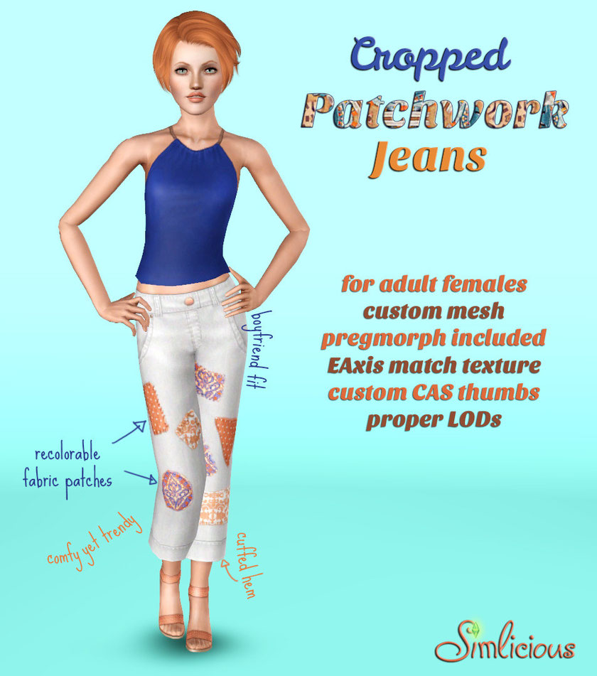 Croped Patchwork Jeans image 1