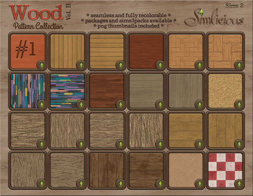 Wood Pattern Collection Vol 2 Custom Content For The Sims