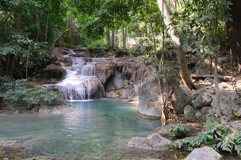 Cascades d'Erawan, province de Kanchanaburi, Thaïlande