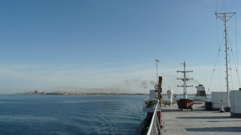 Le ferry quitte enfin Aktau ! Dans quelques heures nous serons dans le caucase