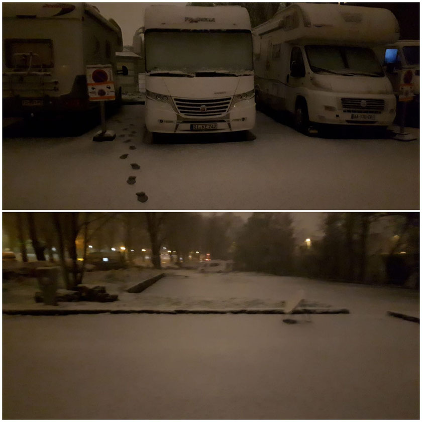 Der Schnee hat alles weiß überzogen.