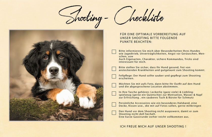 Checkliste Fotoshooting