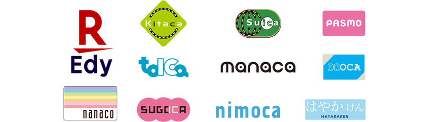 楽天Edy　Kitaca Suica pasumo TOICAmanaca ICOCA nanaco SUGOCA nimoca はやかけん　の支払に対応します