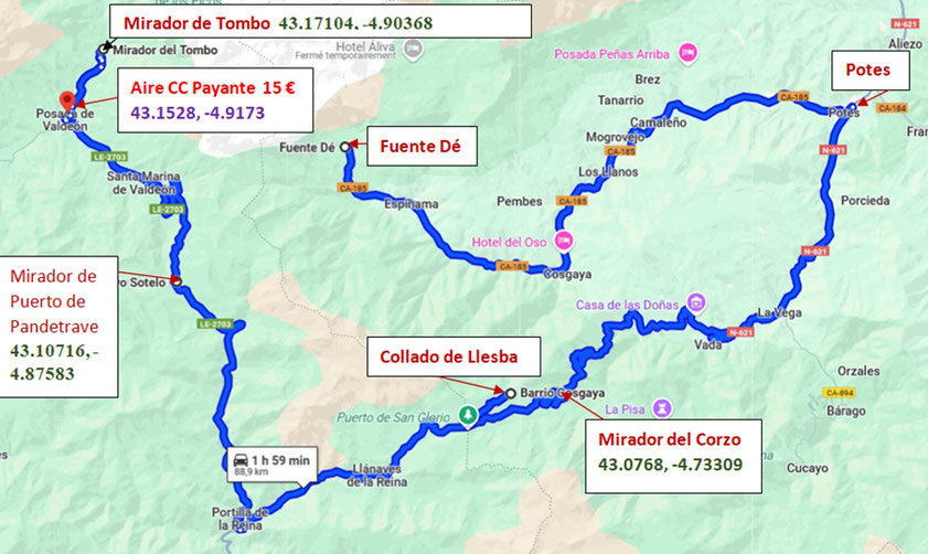 Le trajet de la journée