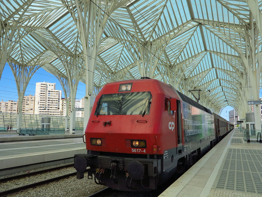 Dachkonstruktion des Bahnhofs Oriente (Architekt: Santiago Calatrava)