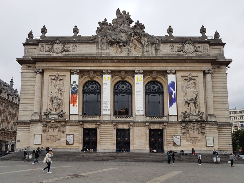 Opéra de Lille, Prachtbau im Stil des Historismus der Belle Époque, südliche Stirnseite (1907-1914)