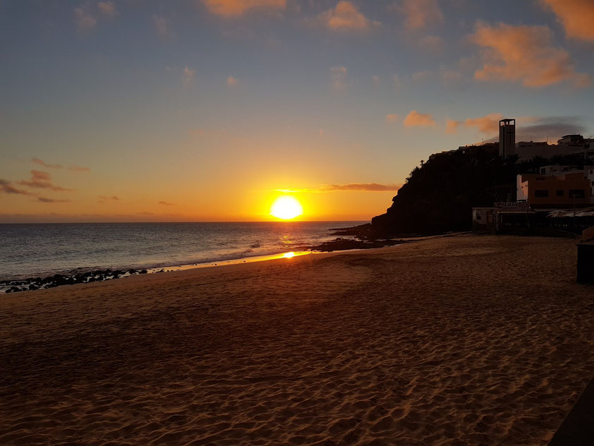 Sonnenuntergang am Strand von Morro Jable