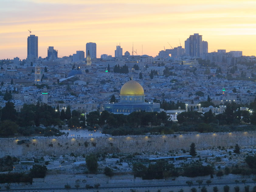 Abendstimmung am 4.6.2023 über der Altstadt von Jerusalem