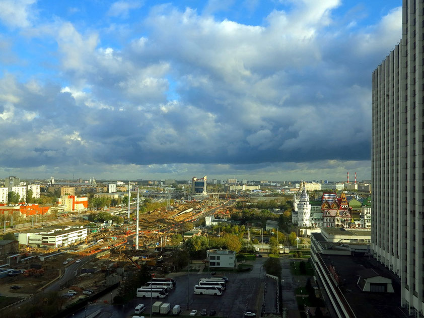 Blick aus Zimmer 1331 im 13. Stockwerk nach Norden