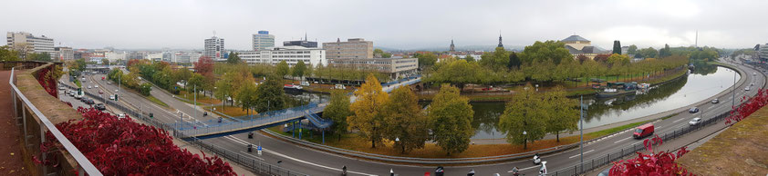 Panoramablick vom Schlossberg auf Saarbrücken an der Saar