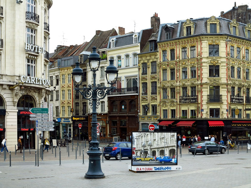 Lille, Blick auf Hotel Carlton und die Häuser in der Rue Pierre Mauroy