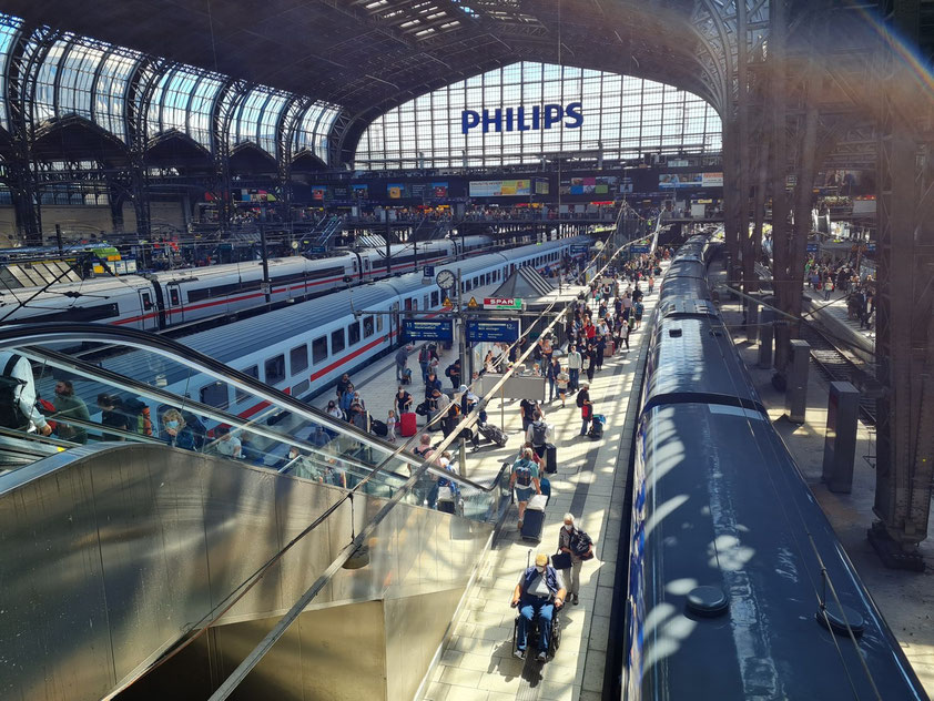Ankunft am Hauptbahnhof Hamburg