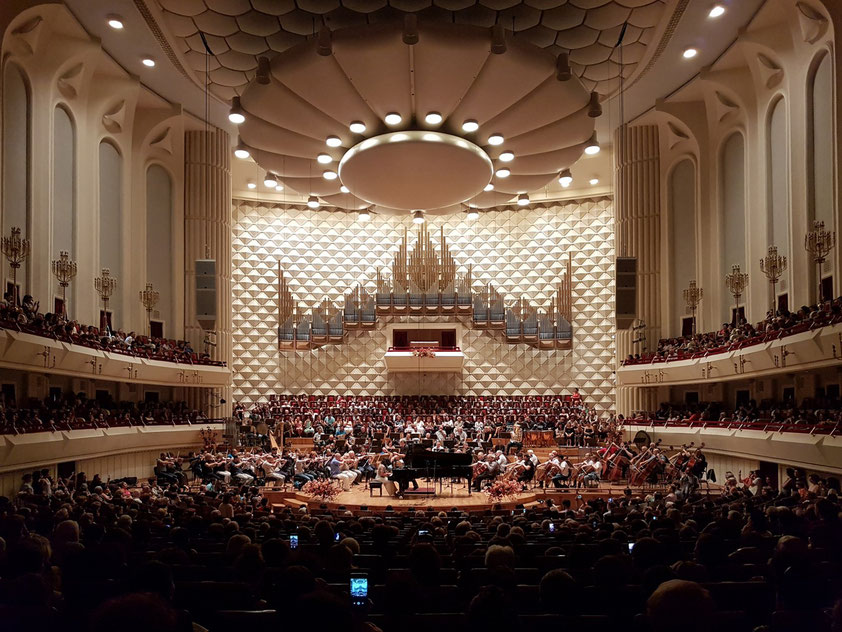 Final Rehearsal (Generalprobe) des Klavierkonzerts Nr. 2 von Rachmaninoff mit Khatia Buniatishvili am 14. 10. 2018 im Konzertsaal des Kakhidze Music Centers