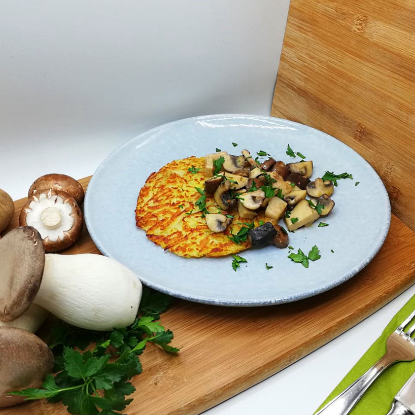 Kartoffelrösti mit Pilzen - Foodblog Herzenskueche.net