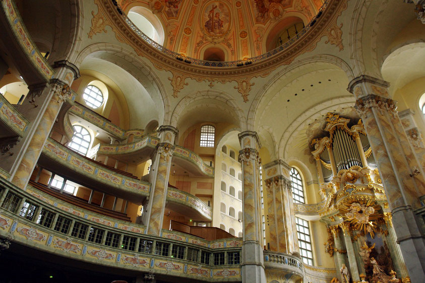 Frauenkirche in Dresden, ein prachtvolles barockes Zeugnis des protestantischen Sakralbaus  (11.3.2008)