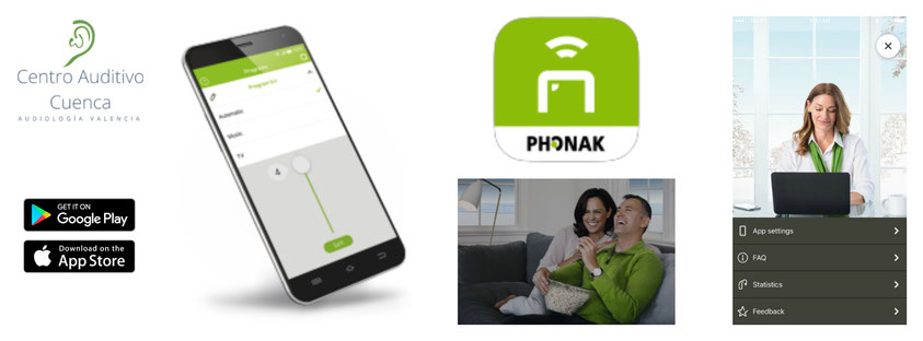 La aplicación Phonak Remote app es muy intuitiva y fácil de usar. Tu móvil se convierte en un mando a distancia. Centro Auditivo Cuenca.