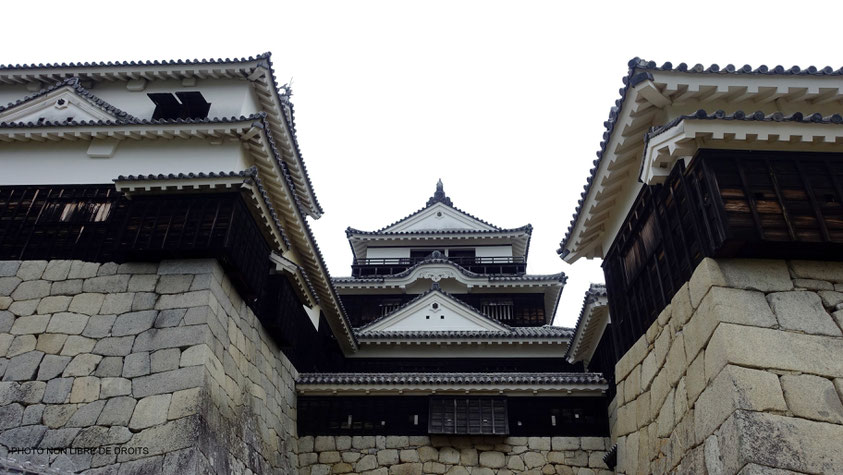 Tenshu du château de Matsuyama, Japon, photo non libre de droits