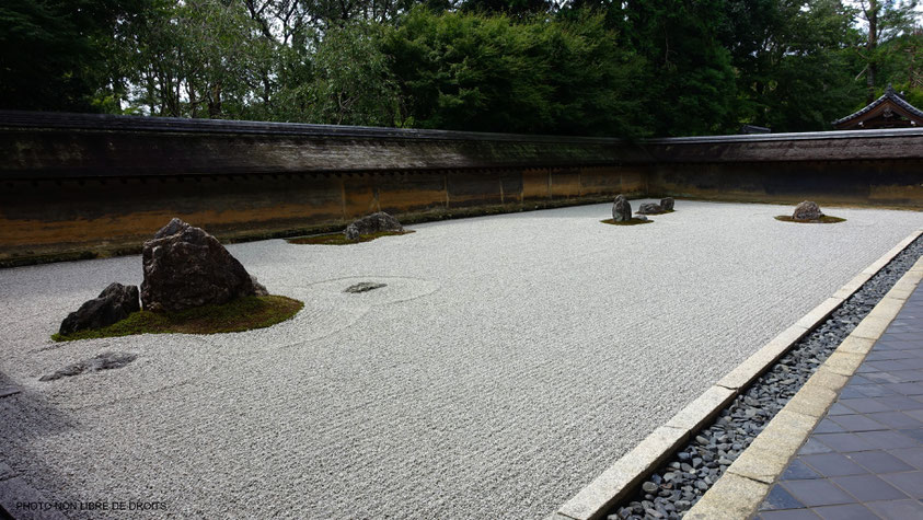 Ryoan-Ji, le jardin sec mythique du Japon, photo non libre de droits