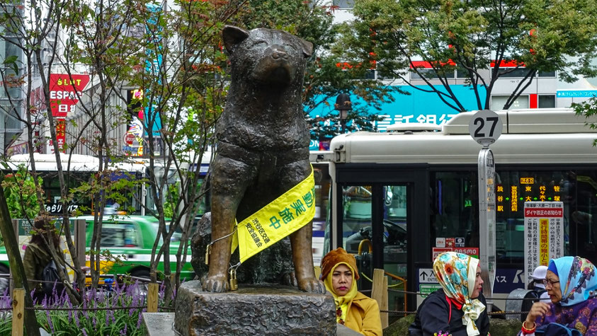 Statue d'Hachikö, chien fidèle, Shibuya, Tokyo, photo non libre de droits