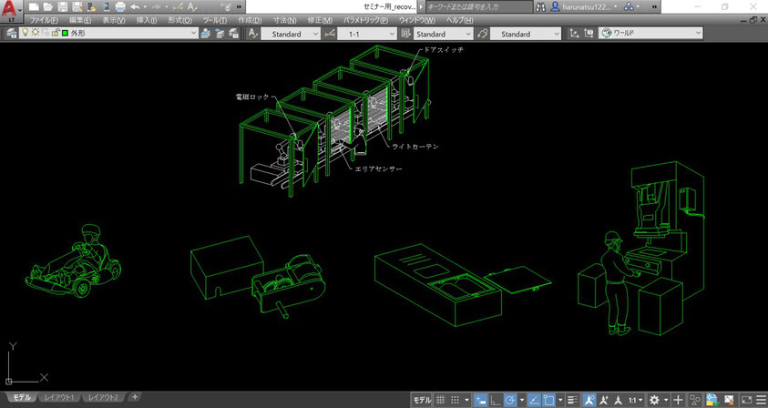オートキャドで書いたイラスト一覧図です。