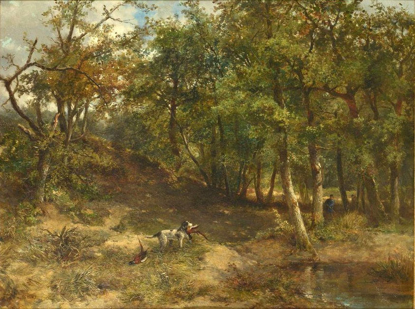 te_koop_aangeboden_een_schilderij_met_jacht_tafereel_van_de_schilder_johan_mari_henri_ten_kate_1831-1910_hollandse_romantiek