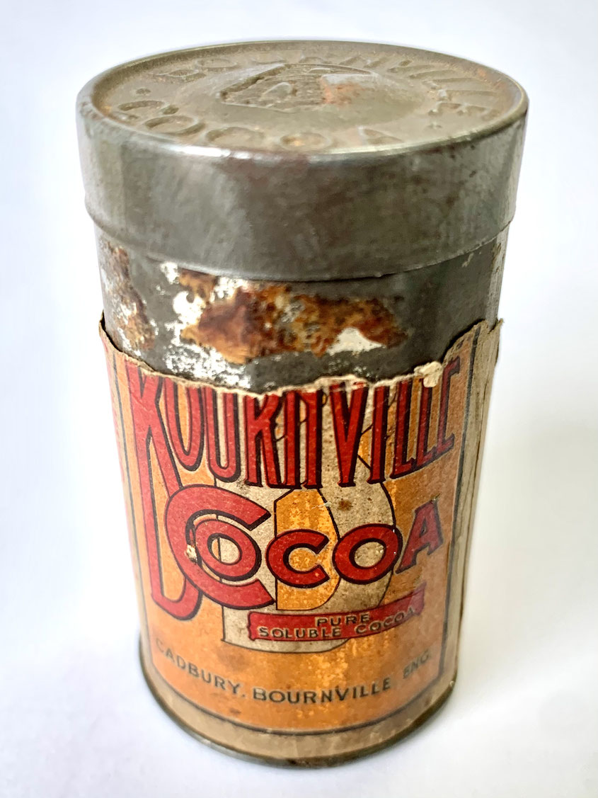 One of the last - if not the last - surviving 1920s Bournville cocoa tin cans in Shanghai (from the MOFBA collection)