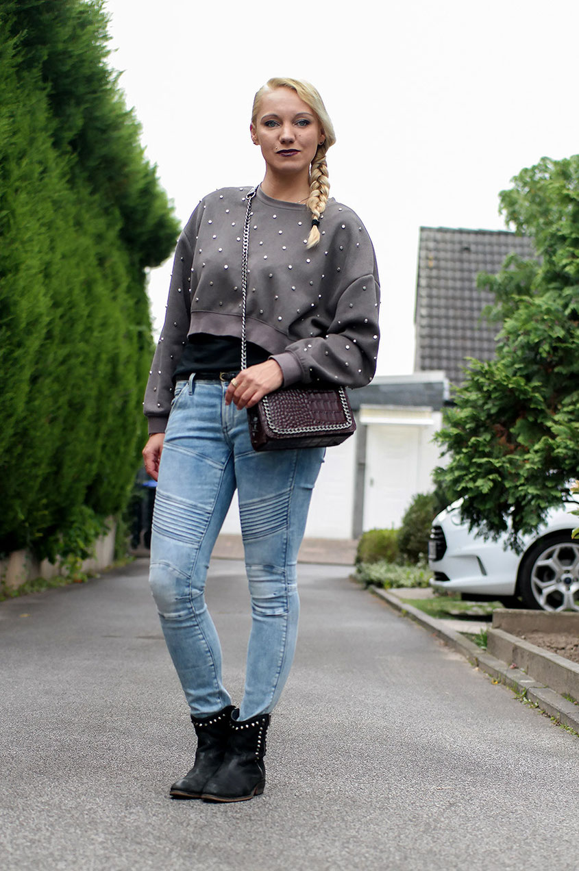 Herbstlook | Zara Nietenpulli & G-Star 5620 Custom Mid Biker Jeans | hot-port.de | Lifestyle & Fashion Blog