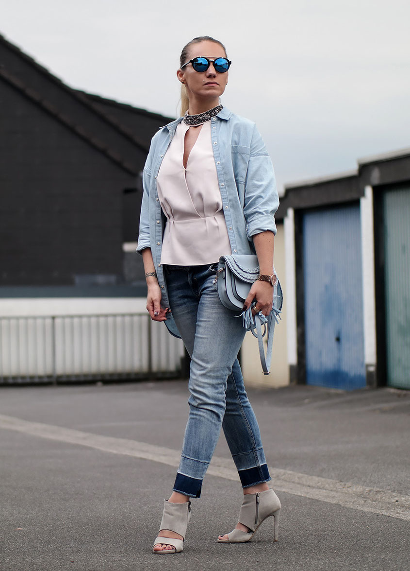 Outfit Light Blue | Zara Jeanshemd Maui & Sons and Guess Glamour Shirt | hot-port.de | 30+ Style Blog