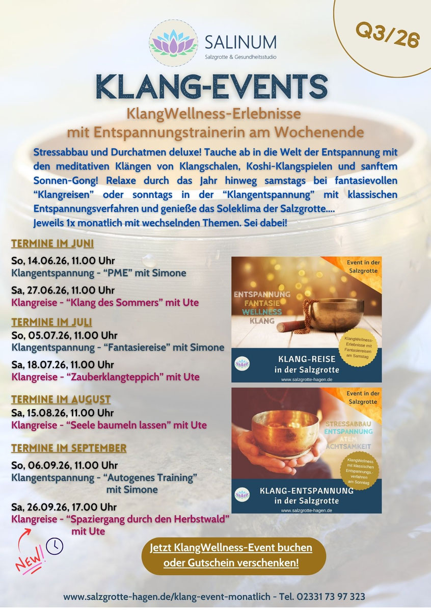 KlangWellness-Erlebnisse in der Salzgrotte Hagen - Entspannen am Wochenende!