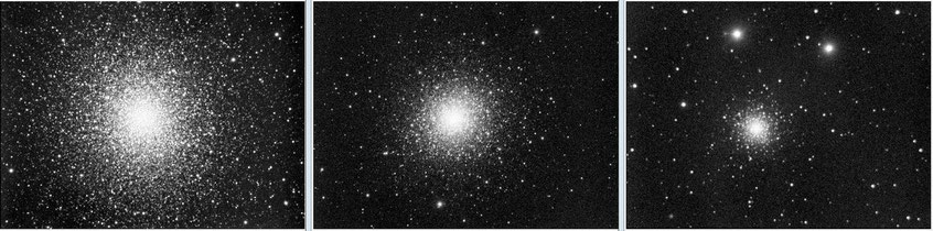 von links: M13, M92, NGC6229; Linksklick für Vergrößerung