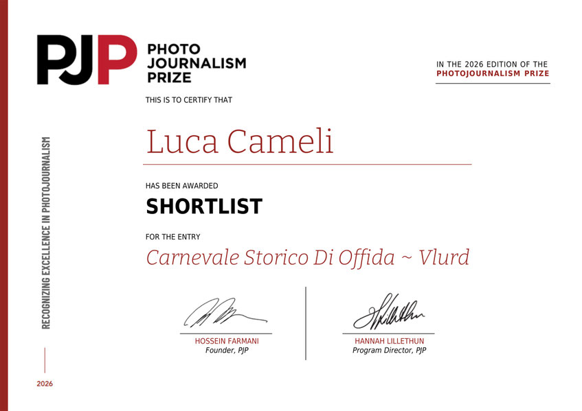 Photo Journalism Prize 2026. Recognizing Excellence In Photojournalism. Carnevale Storico di Offida ~ Vlurd. © Luca Cameli Photographer
