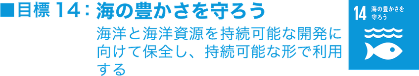 SDGs 目標14 「海の豊かさを守ろう」海洋と海洋資源を持続可能な開発に向けて保全し、持続可能な形で利用する。/　マニフレックスの取り組み