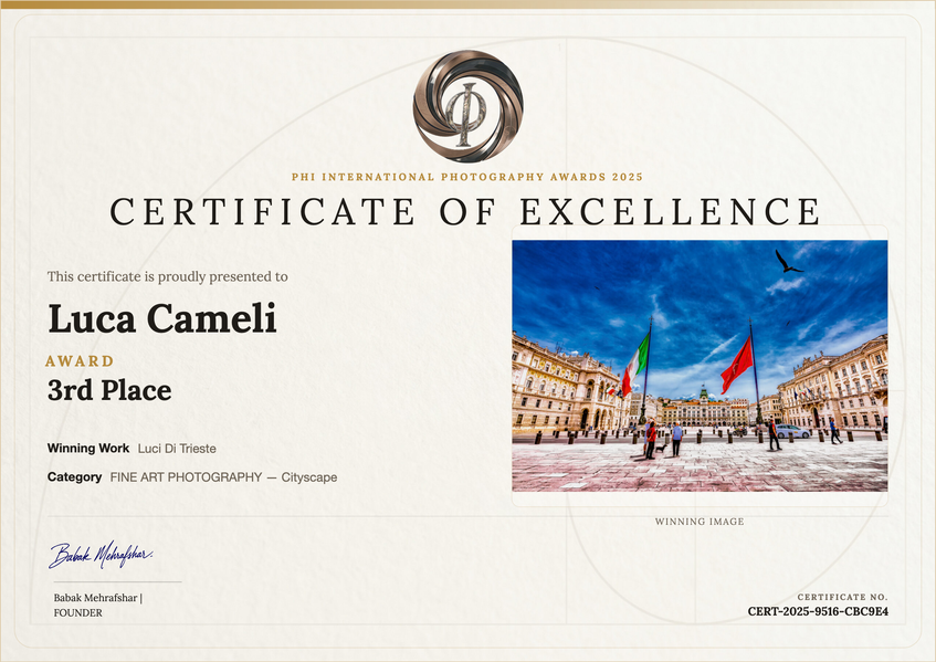 Phi Photography Awards 2025 ~ 3st Place. Luci Di Trieste. © Luca Cameli Photographer
