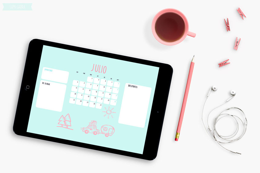 Freebies: calendario julio by Sami Garra