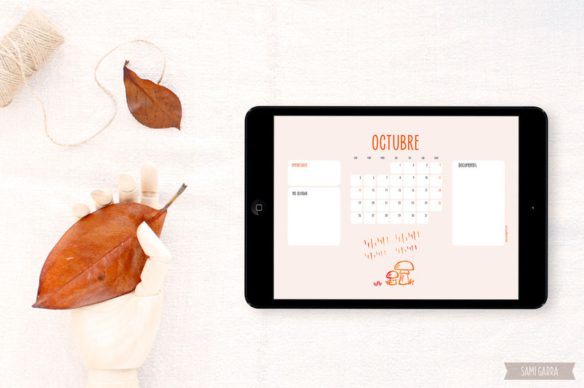 Freebies de calendario: octubre by Sami Garra