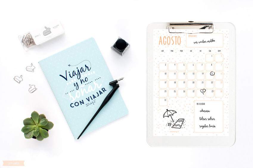 Freebies de calendario: Agosto by Sami Garra