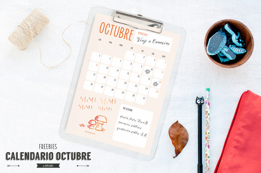 Freebies de calendario: octubre by Sami Garra