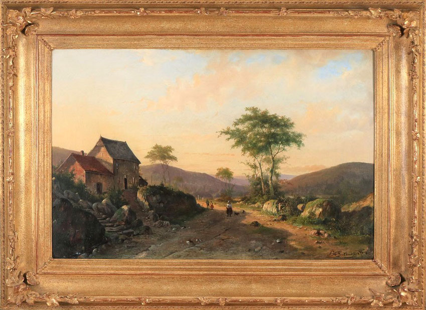 te_koop_aangeboden_een_schilderij_met_bergachtig_landschap_van_de_nederlandse_kunstschilder_alexander_hieronymus_bakhuijzen_II_1826-1878_hollandse_romantiek