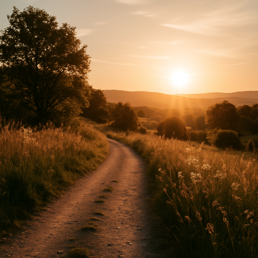 Weite Natur im Abendlicht – Symbol für emotionale Reizoffenheit, Dopaminabfall und ADHS-Symptome nach intensiven Erlebnissen
