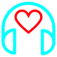 Herz in blauem kopfhörer, Logo der Podcastberatung